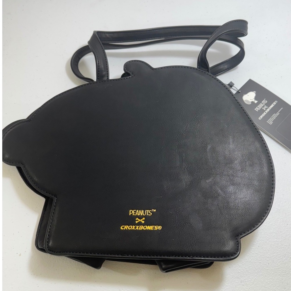 Peanuts Croxley Bones Black‎ Snoopy Character Shaped Crossbody Bag NWT